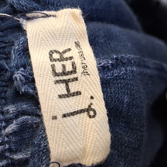 J.Her Blue 100% Cotton Knit Stretch Boho Wide Leg Cropped  Pants Size Small - Picture 6 of 8